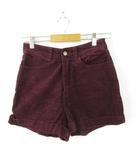 ウィゴー WEGO コーデュロイハイウエストショートパンツ 赤紫 M *A447