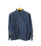 ユニクロ UNIQLO デニムシャツ ボタンダウン 長袖 紺 M *A751