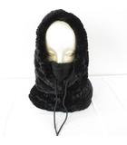 DHC 化粧品 フード付きネックウォーマー フェイスカバー 裏ボア 黒 *T901