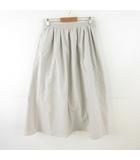 ユニクロ UNIQLO スカート ロング フレア ライトグレー L *T953