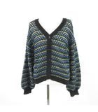 レイジブルー RAGEBLUE ニットカーディガン 長袖 黒 緑 青 F *T960