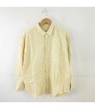 パパス Papas チェックシャツ 長袖 黄 白 LL *A820