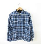 エルエルビーン L.L.BEAN チェックシャツジャケット 裏起毛 長袖 青 白 XL *A825