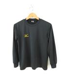 ミズノ MIZUNO スポーツウェア Tシャツ 丸首 ロゴプリント 長袖 黒 S *A882