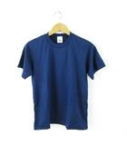 ミズノ MIZUNO スポーツウェア カラーTシャツ プリント 丸首 半袖 紺 ネイビー S *A883