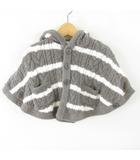 ジェラートピケ ベイビー&キッズ gelato pique Baby&Kids ポンチョ ボーダー グレー 70 80 *T288
