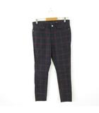 エイチ&エム H&M チェック パンツ ロング ストレッチ 黒 茶 28 *A134