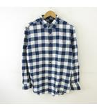 ユニクロ UNIQLO フランネル チェックシャツ 長袖 紺 白 XL *T404