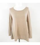 B&Y ユナイテッドアローズ BEAUTY&YOUTH ビューティー&ユース ニット カットソー 長袖 異素材 ドット 茶 *T947