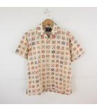 チャップス CHAPS RALPH LAUREN ヴィンテージ シャツ 半袖 総柄 ベージュ M *A842