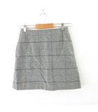 ユニクロ UNIQLO ウールブレンド ミニ スカート 台形 チェック グレー 61 *T372