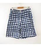 ユニクロ UNIQLO MARNI ワイドフィットボクシーショーツ ショートパンツ ハーフ チェック 青 L *T391