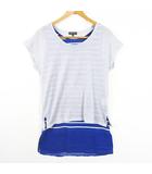 インディヴィ INDIVI ニット カットソー タンクトップ 2点セット アンサンブル 38 ライトグレー ブルー ボーダー kz11720