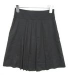 エフデ ef-de タック スカート 膝丈 綿 7 ブラック kz11846