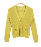 マーガレットハウエル MARGARET HOWELL メッシュ ニット カーディガン 長袖 Vネック マスタード kz12263
