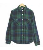 ファイブブラザー FIVE BROTHER ネルシャツ 長袖 S チェック グリーン系 2sa6797