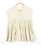 オリーブ デ オリーブ OLIVE des OLIVE ティアード ブラウス ノースリーブ Aライン 綿 M ライトベージュ kz13047