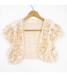 エフデ ef-de ボレロ カーディガン 半袖 チュール 9 ベビーピンク バラ ビーズ レース kz13054