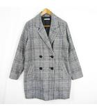 オリーブデオリーブ OLIVE des OLIVE チェスターコート ダブル ミディアム丈 M グレー チェック kz13521