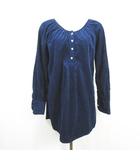 ラルフローレン RALPH LAUREN コーデュロイ ワンピース 膝丈 長袖 綿 160 ネイビー ワンポイント kz13539