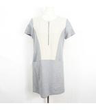  ヒロミヨシダ HIROMI YOSHIDA ワンピース 膝丈 半袖 ストレッチ ウール レーヨン グレー ベージュ kz13689