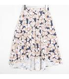 シェリー cherie フレア ロング スカート 1 ホワイト ネイビー 花柄 kz13701