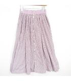 ジムフレックス Gymphlex フレア ロング スカート 綿 14 ボルドー ストライプ kz13728