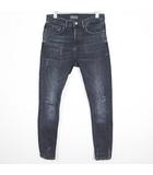 ザラマン ZARA MAN ダメージ スキニー デニム パンツ ジーンズ ボタンフライ 38 ブラック 6045/440 2sa7064