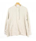 プラステ PLST ブラウス シャツ 長袖 ハーフボタン 麻 S ベージュ kz13744