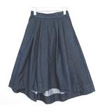アースミュージック&エコロジー EARTH MUSIC & ECOLOGY フレア ロング スカート 綿 F ダークネイビー kz13758