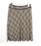 23区 オンワード樫山 ツイード プリーツ スカート 膝下丈 毛 36 ブラウン系 kz13794