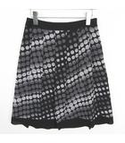 インディヴィ INDIVI フレア スカート 膝下丈 40 ブラック ドット グラデーション kz13796