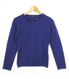 アンサンブルニット カットソー 半袖 カーディガン 長袖 毛 38 パープル kz13944