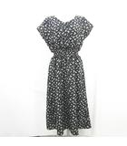 オリーブデオリーブ OLIVE des OLIVE シフォン ワンピース 半袖 マキシ丈 F ブラック 花柄 kz14198