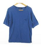 レイジブルー RAGEBLUE ニット カットソー 半袖 レーヨン 綿 M ブルー kz14244