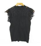 スナイデル SNIDEL パデットレースコンビニットトップス ストレッチ レーヨン 羊毛 F ブラック レース kz14254