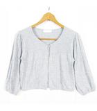 エフデ ef-de リブ ニット カーディガン 七分袖 レーヨン 9 グレー kz14276