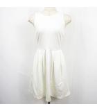 ピーチジョン PEACH JOHN BASIC ジャージーリトルノースリーブドレス ワンピース 膝丈 ストレッチ レーヨン M オフホワイト kz14290