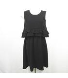 フランシュリッペ franche lippee black ノースリーブ ワンピース 膝下丈 フリル M ブラック kz14327