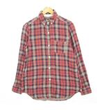 シャツ 長袖 綿 F レッド チェック kz14344