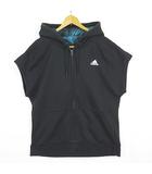 アディダス adidas ノースリーブ ジップアップ パーカー スウエット L ブラック 2sa7264