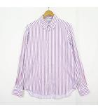 ゴールデンベア GOLDEN BEAR BDシャツ 長袖 ワンポイント L ストライプ レッド/ブルー 2sa7268