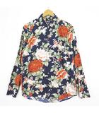 タケオキクチ TAKEO KIKUCHI コットンシャツ 長袖 2 総柄 ネイビー 2sa7322