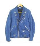 B&Y ユナイテッドアローズ BEAUTY&YOUTH ビューティー&ユース デニム ダブル ライダース ジャケット S ブルー 2sa7324