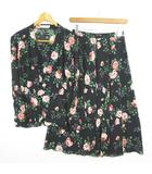 ユキコハナイ YUKIKO HANAI excellence マダム ハナイ madame hanai セットアップ 3点セット ジャケット タンクトップ フレア ロング スカート 9 ブラック 花柄 kz14827