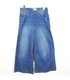 レプシィム ローリーズファーム LEPSIM LOWRYS FARM デニム ワイド パンツ 麻混 S ブルー ウォッシュ加工 kz15032