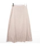 ザラ ZARA ニット フレア ロング スカート ストレッチ レーヨン S ベージュ 0858/674 kz15045