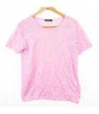 コムサイズム COMME CA ISM サマー ニット カットソー 半袖 麻 L ピンク kz15568