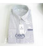チャップス CHAPS コットンシャツ 長袖 形態安定 43-78 ストライプ ホワイト/ブルー 2sa7320