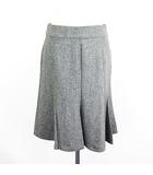 スカート ボトムス ひざ丈 フレア ゴアード ウール混 3 グレー ※EKM